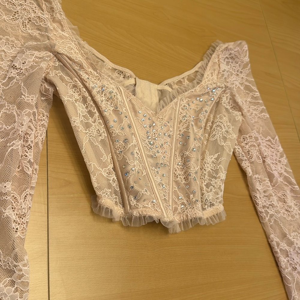 Victoria’s Secret corset top, lace and rhinestone detail